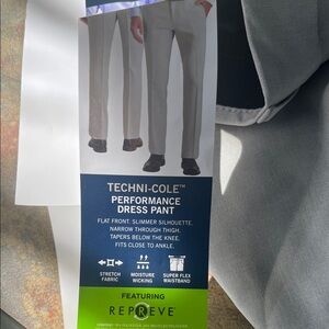 Kenneth Cole Reaction Gray Techni-Cole Dress Pants 32 x 29. NWT